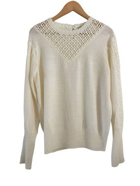 Vintage Brownstone Studio Ivory Grandma Sweater Size Large